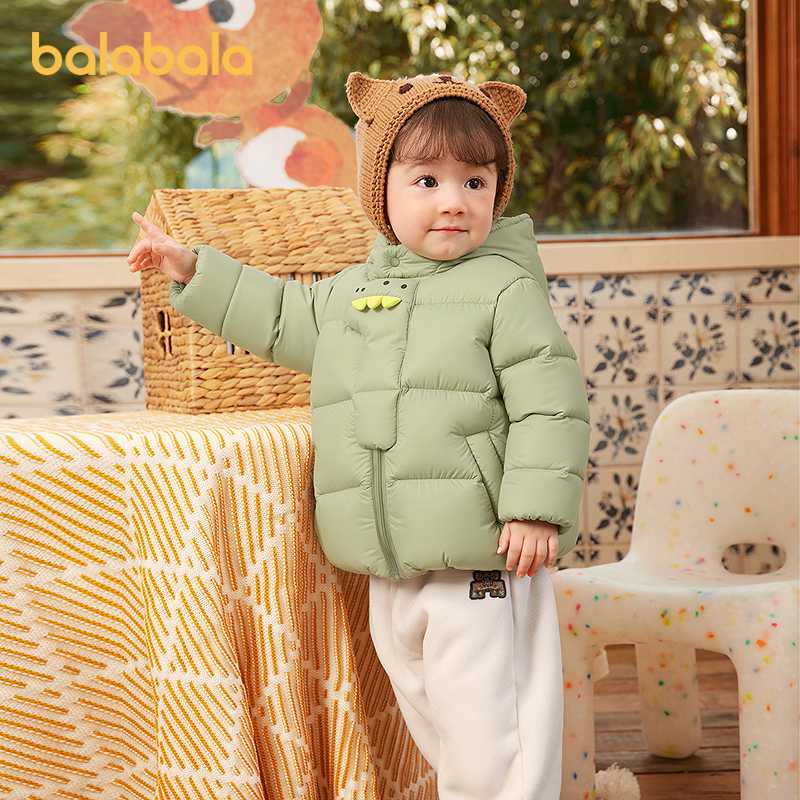 巴拉巴拉balaOne宝宝羽绒服三防男童冬装女童连帽外套萌2025新款