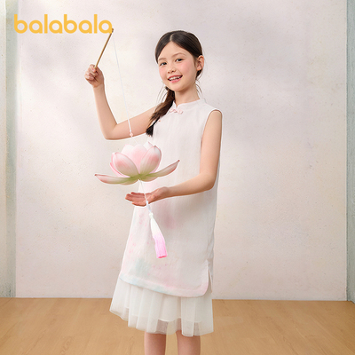 【balaOne】巴拉巴拉女童裙子儿童连衣裙2026夏新款新中式旗袍裙