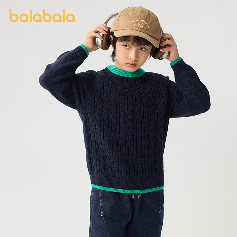 巴拉巴拉balaOne童装儿童毛衫男童女童2025新款冬装毛衣亲子装潮