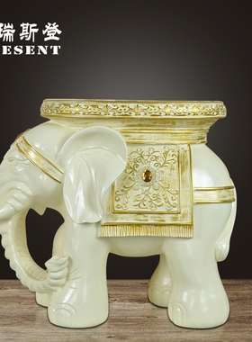 客厅摆件欧美式树脂大象凳换鞋凳大象凳子家居创意工艺客厅装饰品