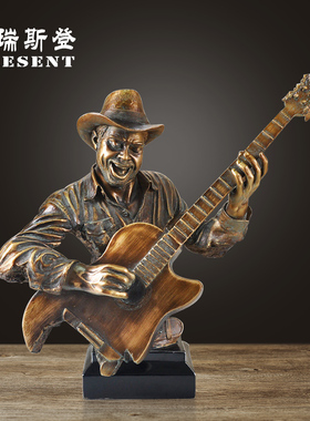 欧美式音乐半身音乐大号人物摆件雕塑酒吧装饰KTV会所创意装饰品