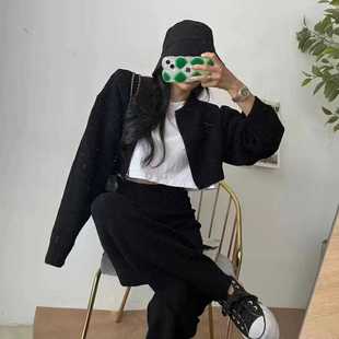 短针织衫 大码 宽松袖 女胖mm2024新款 毛衣外套上衣 秋冬圆领拉链短款