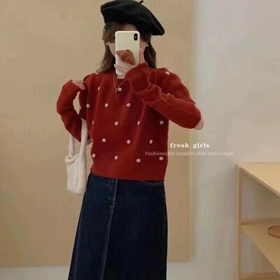 温柔袖套珍珠可拆卸高级感毛衣