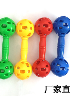 大号塑料有声哑铃儿童健身玩具幼儿园体操排练哑铃笑脸哑铃宝宝