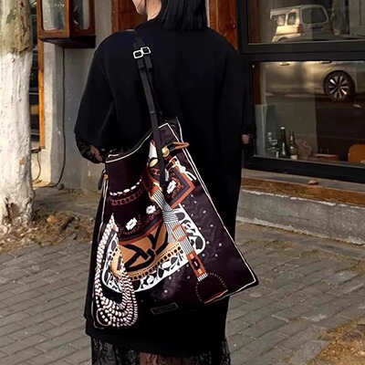 【现货】双面背高级感轻奢绸缎大容量布包单肩斜挎托特包托特包