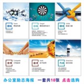 办公会议室海报公司励志标语KT板挂图企业宣传背胶贴纸展板装 饰画