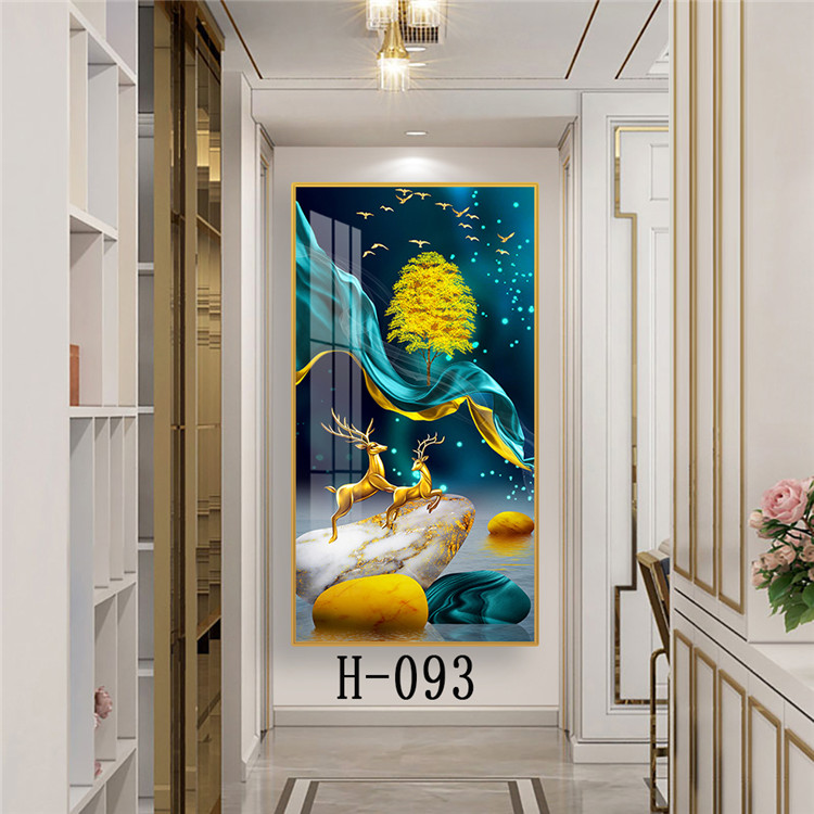 入户玄关过时来运转道简约沙发背景墙壁挂画新现代高端晶瓷装饰画图片