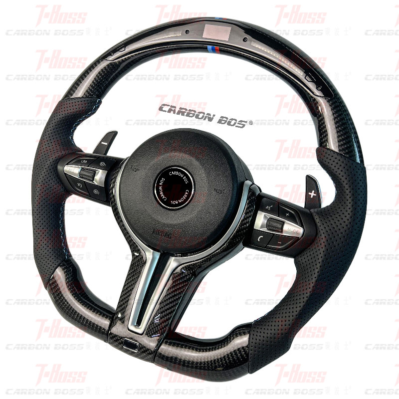 适用于宝马3系5系7系X5X6320F18F10改装M3M6MP丁字裤碳纤维方向盘