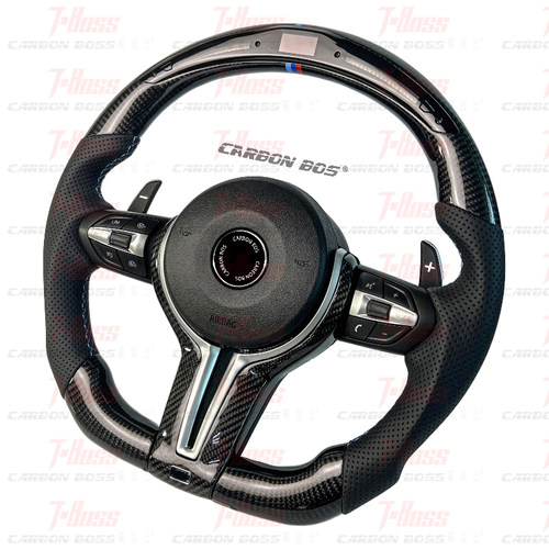 适用于宝马3系5系7系X5X6320F18F10改装M3M6MP丁字裤碳纤维方向盘