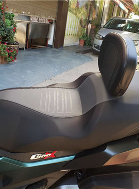 周红边箱适用宝马C400X摩托车多功能电镀靠背+黑色支架