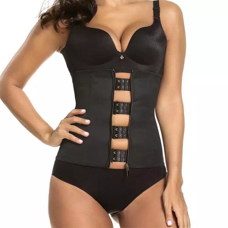拉链排扣2层乳胶收腹紧身腰封