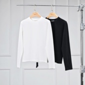 质感磨毛圆领长袖 沃伦海龙 LST036秋冬亲肤内搭外穿基础款 T恤女