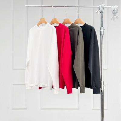 欧美简约舒适打底单穿长袖T恤女