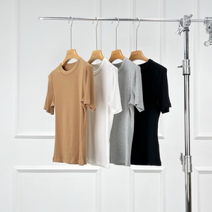 沃伦海龙 | SST001 25夏季简约舒适百搭上衣 女士棉质圆领短袖T恤