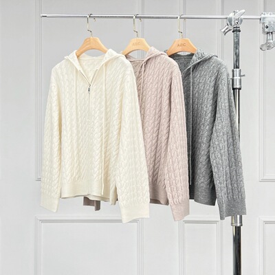 冬季保暖针织外套羊毛拉链开衫女