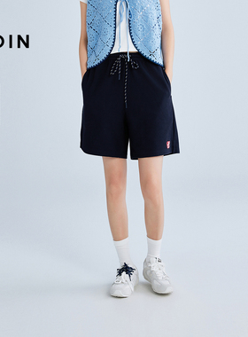 【商场同款】乐町松弛感针织中短裤腰部抽绳设计休闲裤C2GJF2519