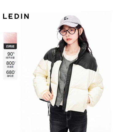 【商场同款】乐町拼接短款羽绒服冬季新款保暖外套C2ACE4310