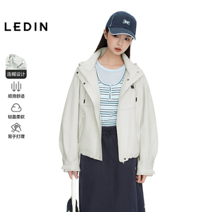 【商场同款】乐町连帽压胶短外套抽绳短款运动休闲便服C2BBG1329