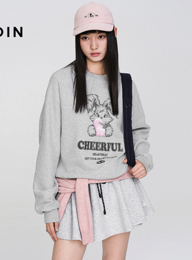 【商场同款】乐町宽松圆领卫衣女2025冬季新款保暖上衣C2CRF4133