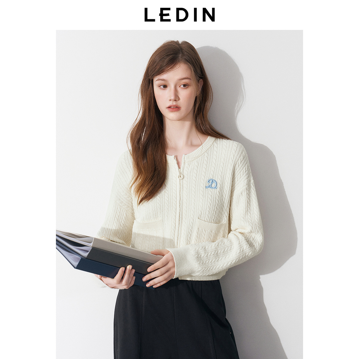 圈圈纱线 肌理感 双开拉链