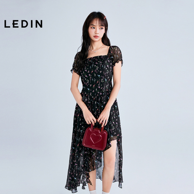 【明星同款】乐町纯欲飘逸感开叉连衣裙25夏季新款裙子C1FAF2616