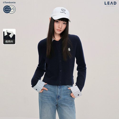 【tombonia联名】乐町商场同款撞色衬衫领正肩针织衫女C2EDF3338