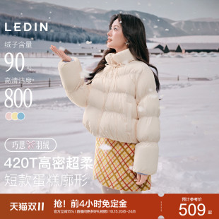 乐町花苞泡芙立领羽绒服冬女短款显高收褶设计小个子百搭保暖外套