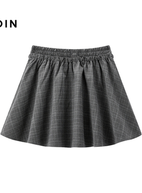 【商场同款】乐町绣标灰色短裙夏季新款显瘦A字半身裙C1GEF2725