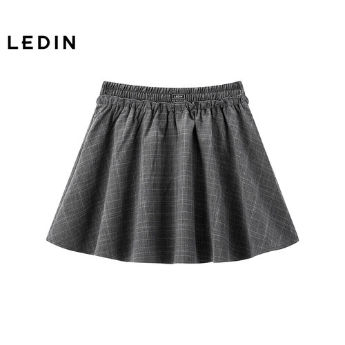 【商场同款】乐町绣标灰色短裙夏季新款显瘦A字半身裙C1GEF2725