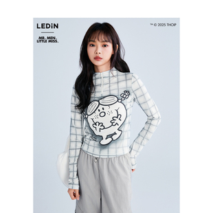 半开门襟长袖 乐町商场同款 T恤格纹C2CPF2125 奇先生妙小姐联名