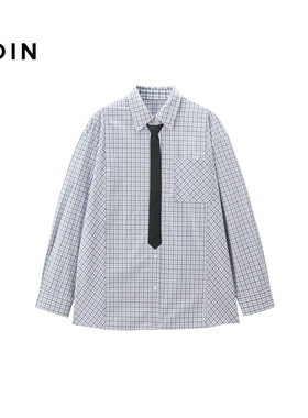 【商场同款】乐町2025春季新品学院风宽松领带衬衫上衣C2CAF1140*