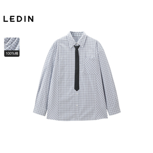 学院风宽松领带衬衫 新品 乐町2025春季 上衣C2CAF1140 商场同款