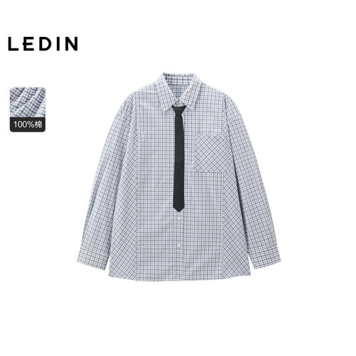 【商场同款】乐町2025春季新品学院风宽松领带衬衫上衣C2CAF1140*