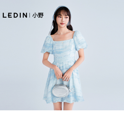 【商场同款】乐町小野联名合作系列印花花苞25夏连衣裙C1FAF2433