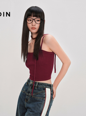 【商场同款】乐町辣妹风吊带背心秋新款红色着针织吊带C2EFF3525