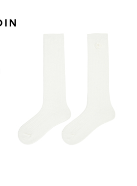 【商场同款】乐町纯色中筒袜秋季新款百搭舒适透气袜子C1YGF3414