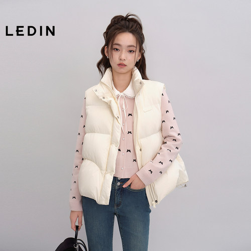 【商场同款】乐町立领羽绒服马夹女装2025冬季新款马甲C1AHF4224