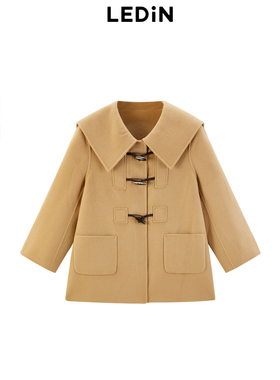 【商场同款】乐町冬季纯羊毛双面呢牛角扣大衣C1AAE4204