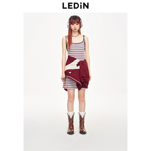 乐町2024夏季 纯欲好看复古针织连衣裙C2FAE2174 新款