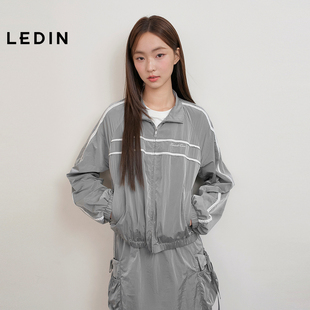 【商场同款】乐町撞色花边外套新款蕾丝边休闲便服外套C1BBF3218