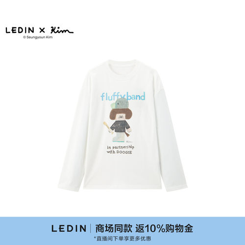 【SeungyounKim联名】乐町商场同款珠片绣花磨毛长袖T恤C2CPG4227