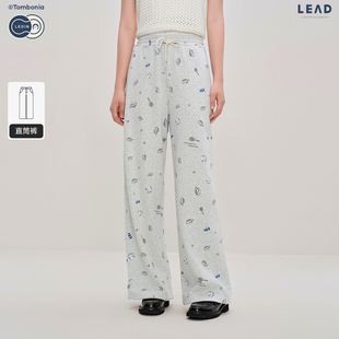 满印宽松直筒针织休闲裤 乐町商场同款 C2GHF3305 tombonia联名