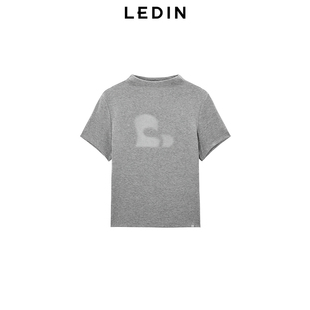 商场同款 短袖 乐町2025春季 小高领修身 T恤C2CNF1529 新款