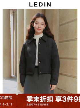 乐町衬衫领羽绒服女装冬季韩系通勤好穿轻薄宽松羽绒短款保暖外套