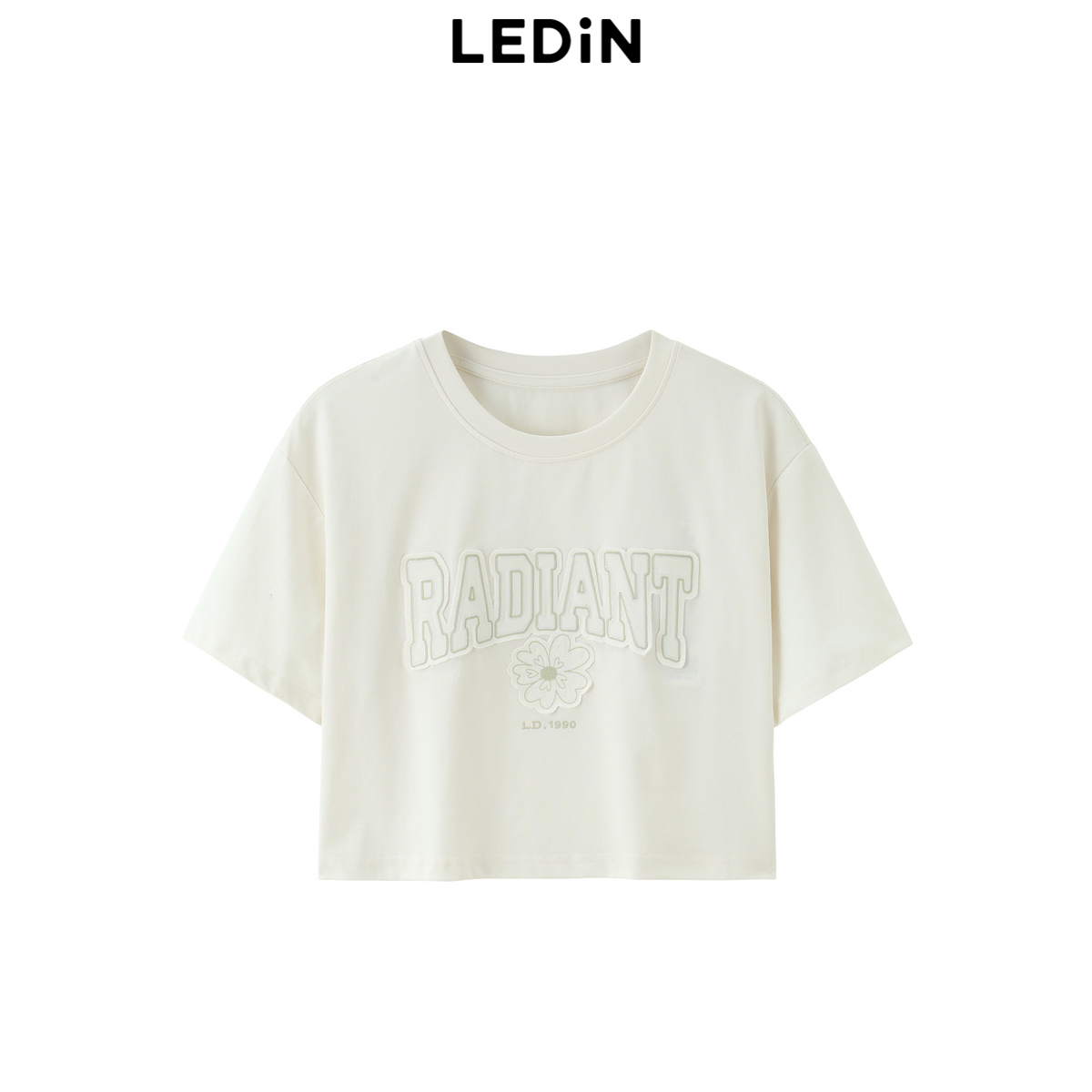 乐町2024夏季新款短箱字母印花短款短袖T恤C1CNE2D01