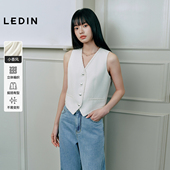 乐町小香风基础收腰V领马甲2025年夏季 新款 显瘦精致韩系少女上衣