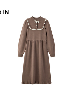 【商场同款】乐町甜美显瘦连衣裙冬新款温暖针织连衣裙C1FAE4617