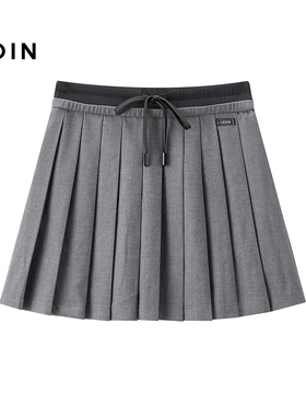 【商场同款】乐町学院风百褶短裙秋冬拼接腰头半身裙C1GEF4231