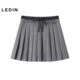 乐町学院风百褶短裙秋冬拼接腰头半身裙C1GEF4231 商场同款