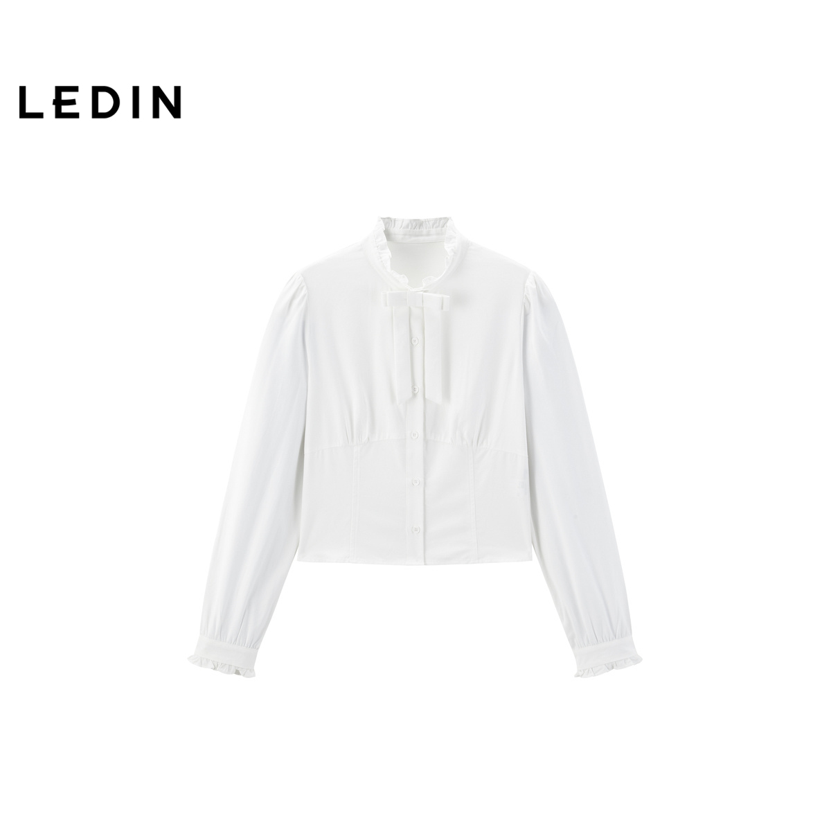 【商场同款】乐町收腰甜美衬衫显瘦蝴蝶结领设计白衬衫C1CAE4305